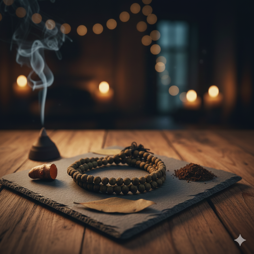 Black Turmeric Mala — Protective & Spiritual Mala for Grounding and Protection