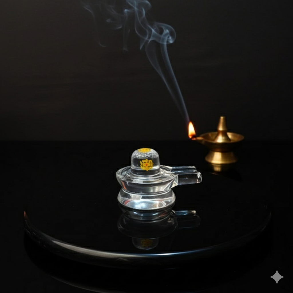 Small Sri Chakra Spatika Lingam | 50 - 80 Grams