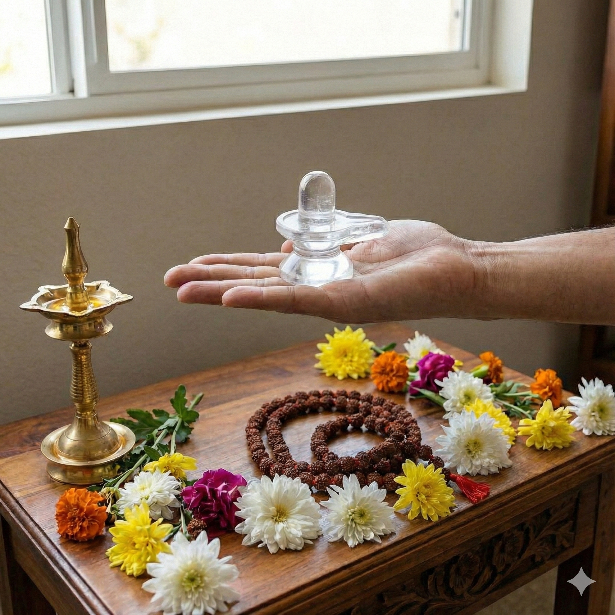 Spatika Shiva Lingam Big