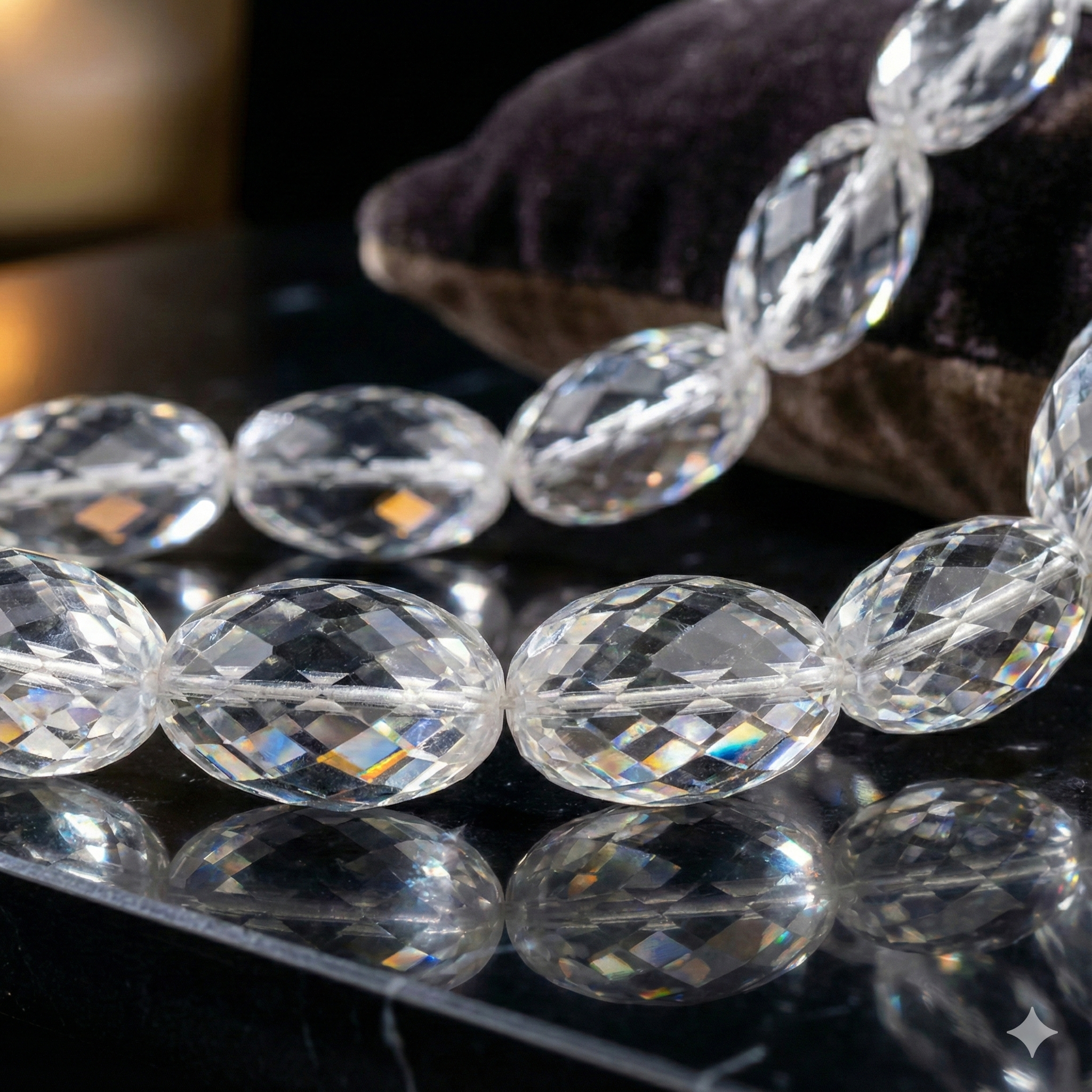 Sphatika Garland | Oval Shape Diamond Cutting